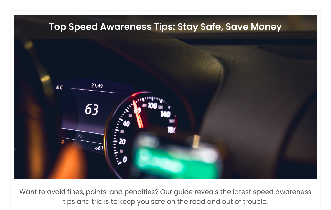 Top Speed Awareness Tips: Stay Safe, Save Money